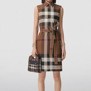 Authentic Burberry Nova Check Wrap Shift Dress Size US2